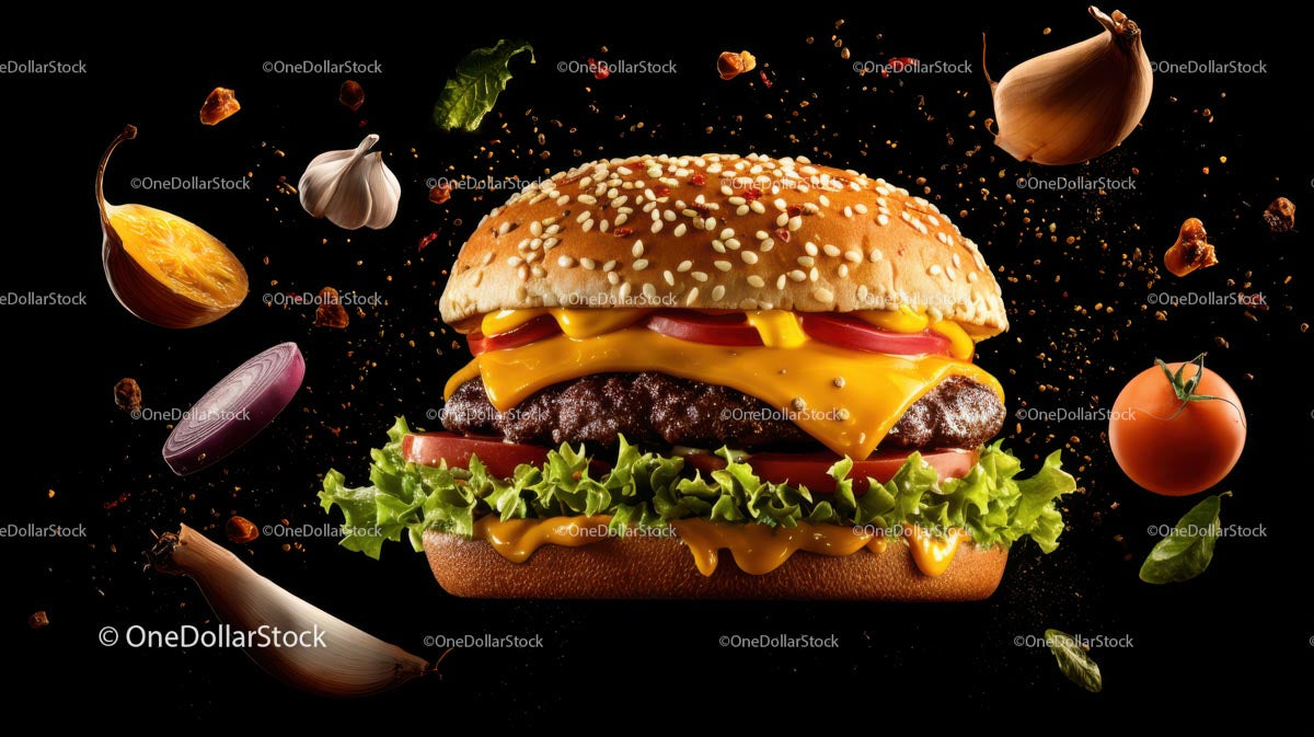 Hand-Pressed Beef & Cheese Burger with Fresh Herbs