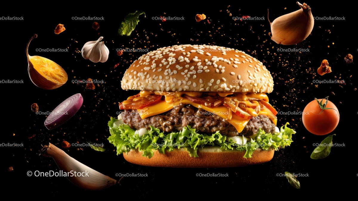 Świeżo wyhodowany cheeseburger z bogatym roztopionym serem