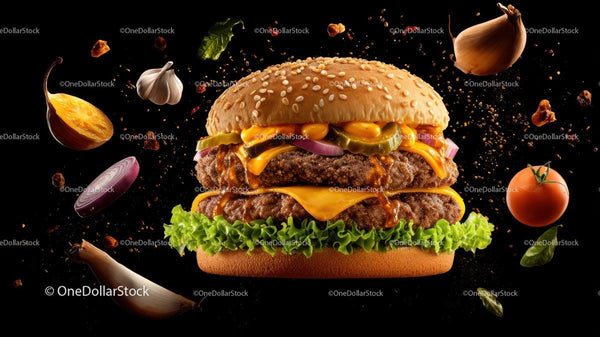 Elevated Cheeseburger Loaded with Crisp Veggie Layers