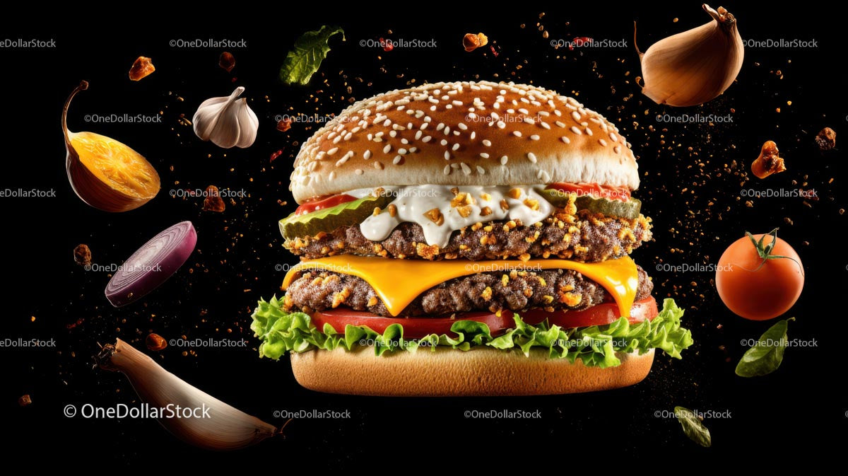 Premiumowy, ręcznie tłoczony cheeseburger ze świeżymi dodatkami
