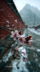 Cherry Blossoms Along a Tranquil Riverside Path in Spring