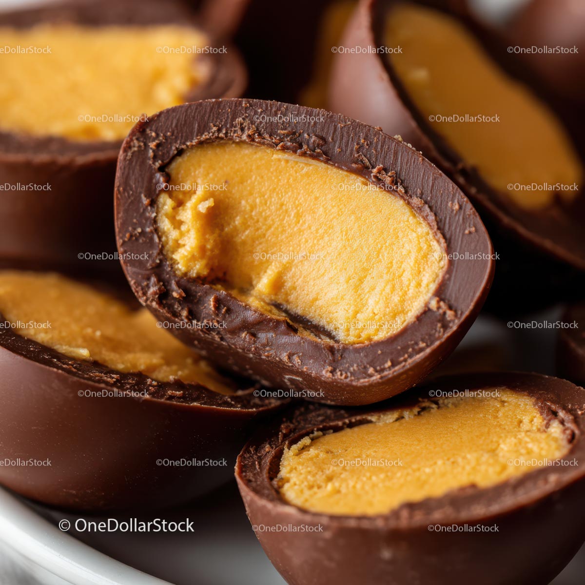Close-Up of Delicious Chocolate Egg Candies