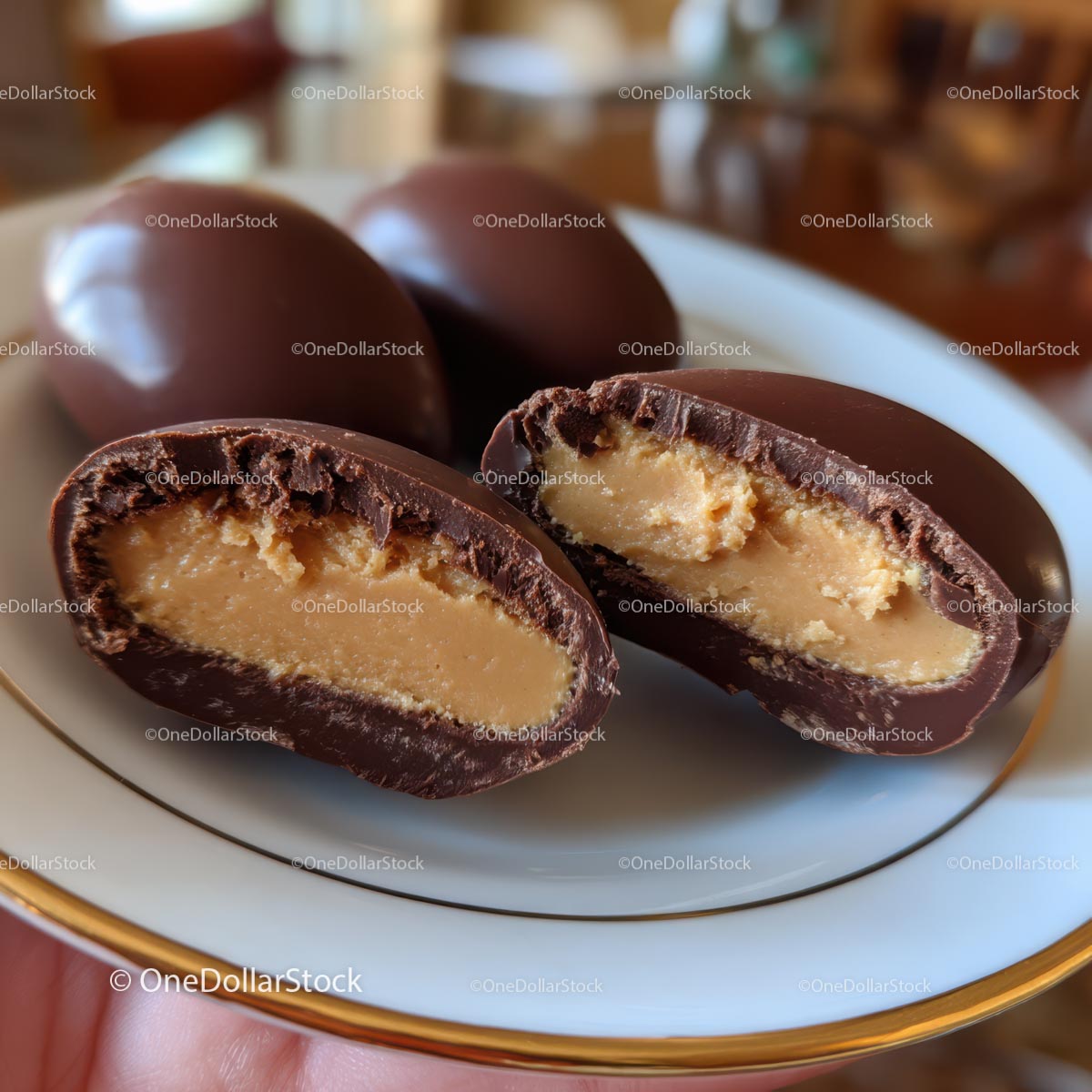 Close-Up of Delicious Chocolate Egg Candies