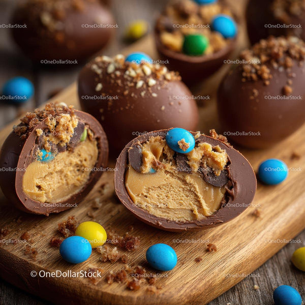 Gourmet Chocolate Eggs with Peanut Butter Filling