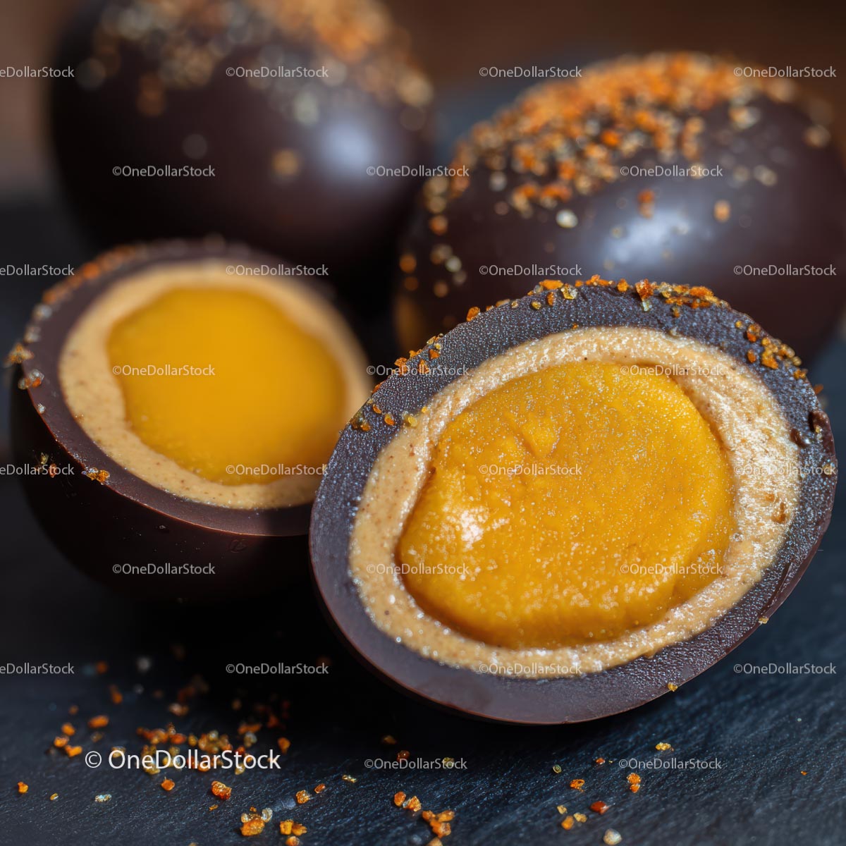 Decadent Chocolate Eggs with Amber Filling