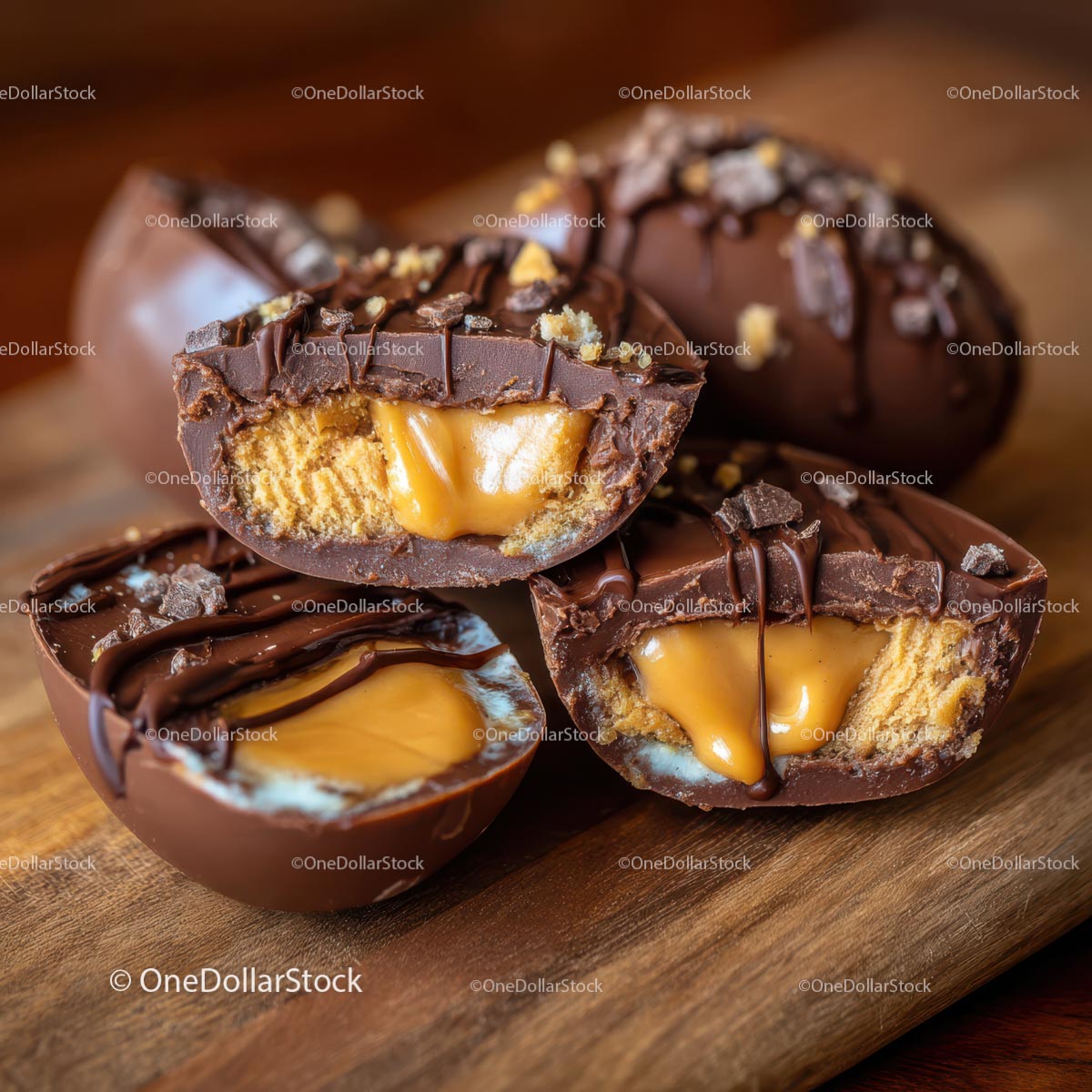 Gourmet Chocolate Eggs with Rich Caramel Filling