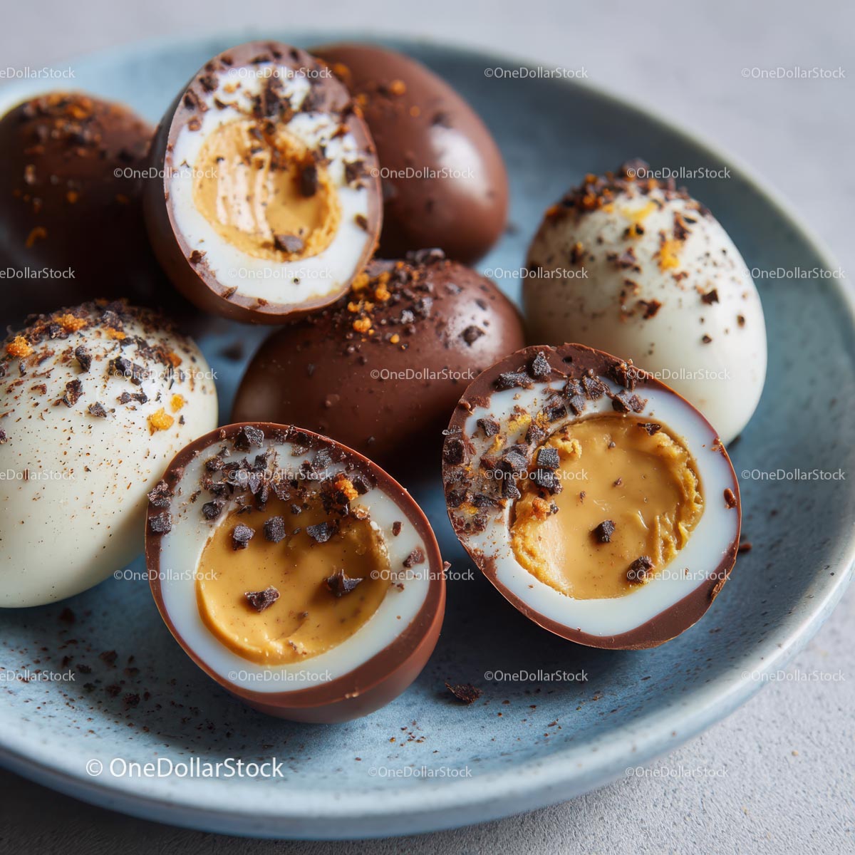 Close-Up of Delicious Chocolate Egg Candies