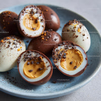 Close-Up of Delicious Chocolate Egg Candies
