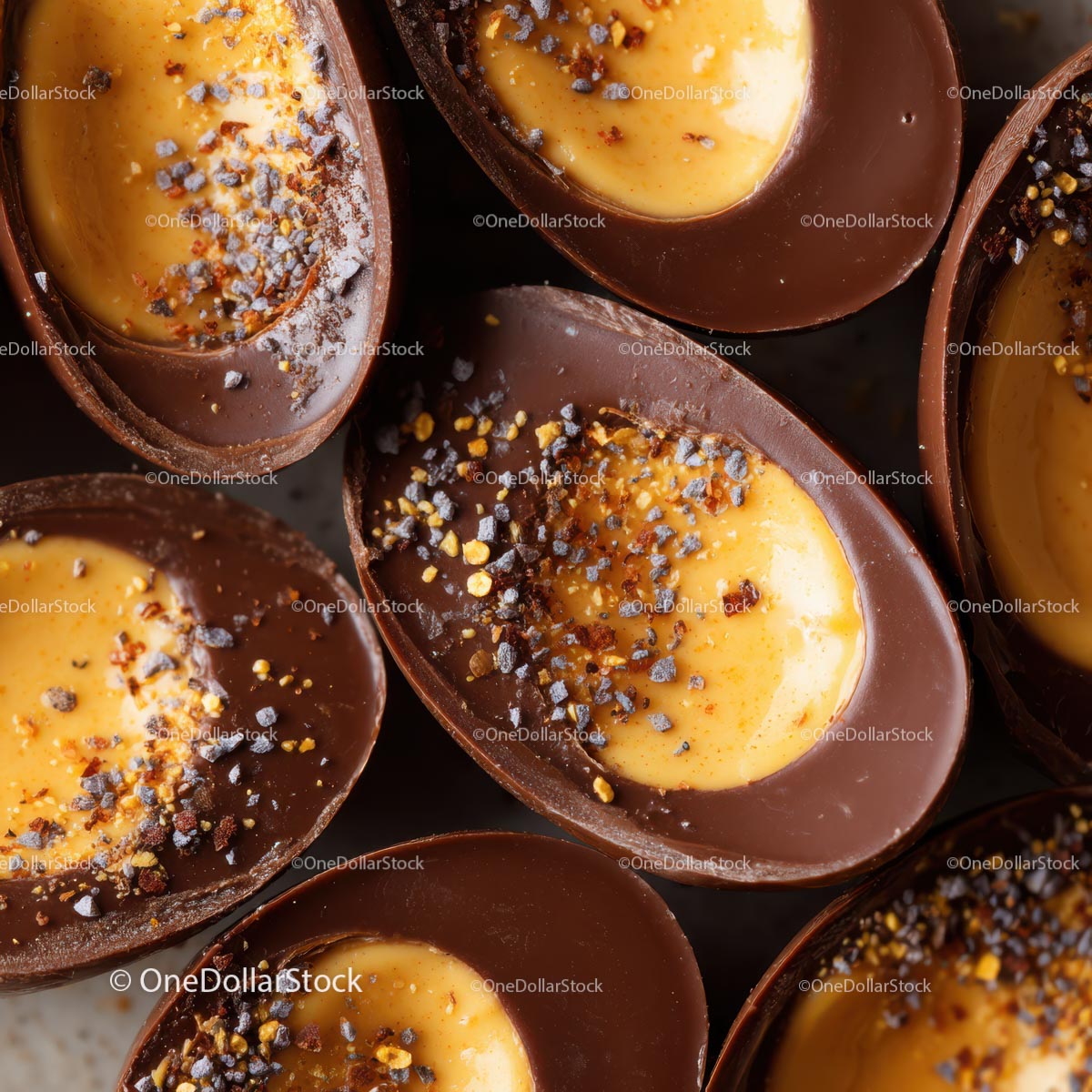 Close-Up of Delicious Chocolate Egg Candies