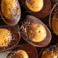 Close-Up of Delicious Chocolate Egg Candies