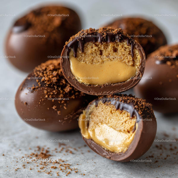 Chocolate Eggs with Creamy Peanut Butter Filling