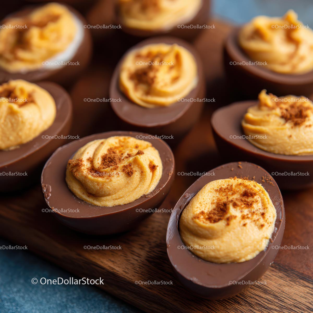 Close-Up of Delicious Chocolate Egg Candies