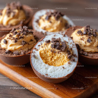 Close-Up of Delicious Chocolate Egg Candies