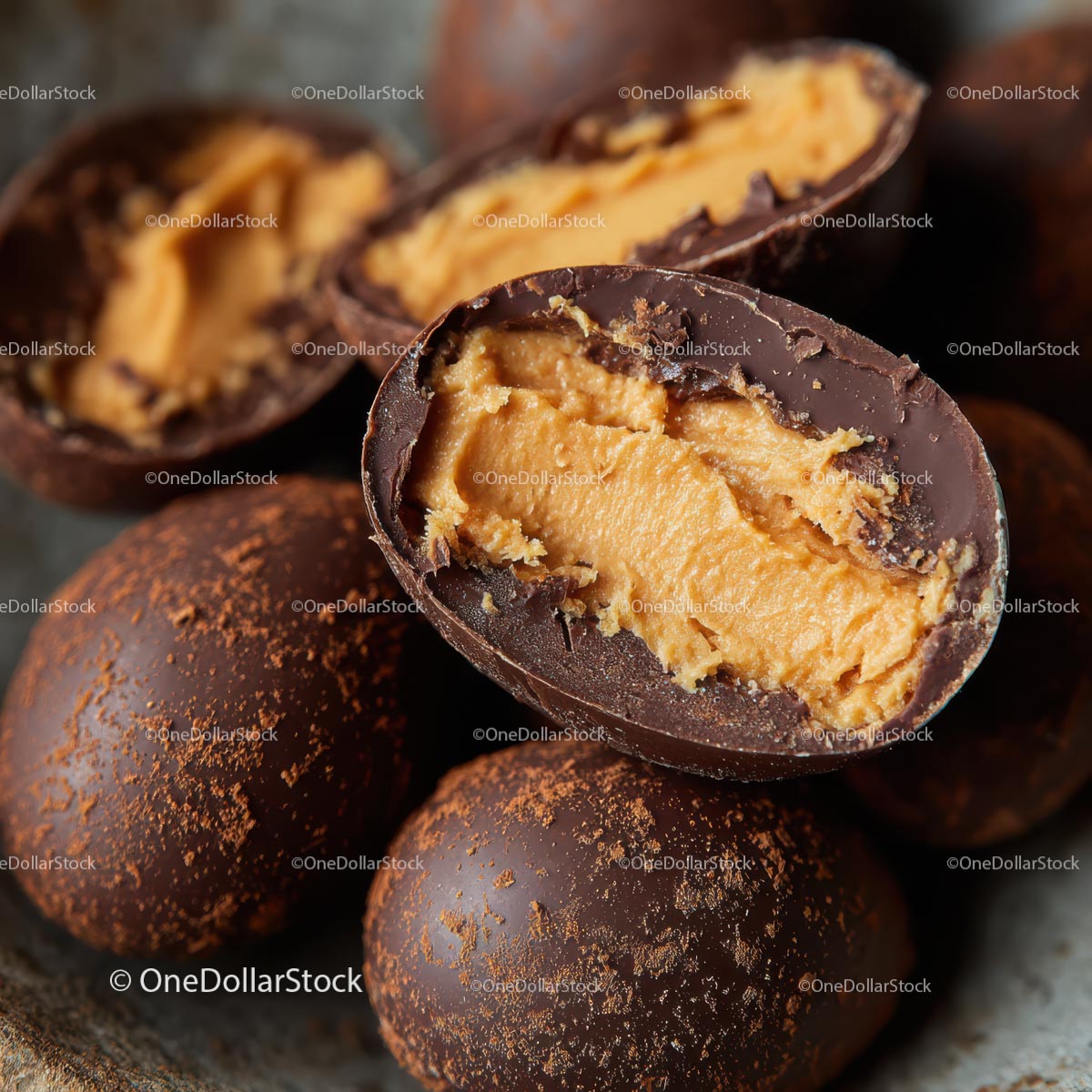 Close-Up of Delicious Chocolate Egg Candies