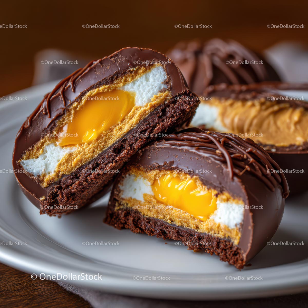 Close-Up of Delicious Chocolate Egg Candies