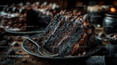 Decadent Slice of Rich Chocolate Cake