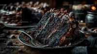 Decadent Slice of Rich Chocolate Cake