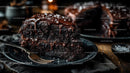 Decadent Chocolate Cake Slice with Rich Ganache