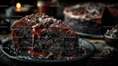 Decadent Slice of Rich Chocolate Cake with Glaze