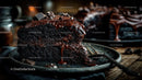 Decadent Dark Chocolate Layer Cake Slice on Plate