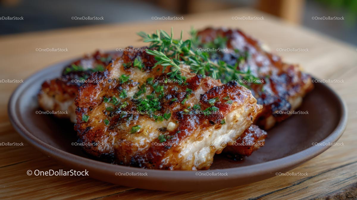 Grilled Chicken Breast with Fresh Herb Garnish