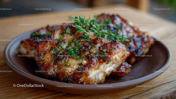 Grilled Chicken Breast with Fresh Herb Garnish