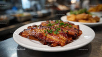 Crispy Potato Pancakes with Rosemary Garnish