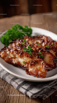 Crispy Grilled Chicken with Fresh Parsley Garnish