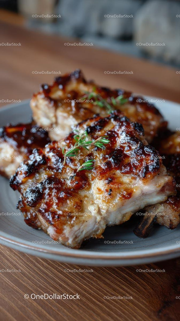 Juicy Grilled Chicken with Glaze and Fresh Herbs