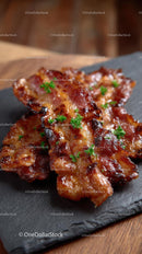 Crispy Bacon Strips on a Slate Serving Board