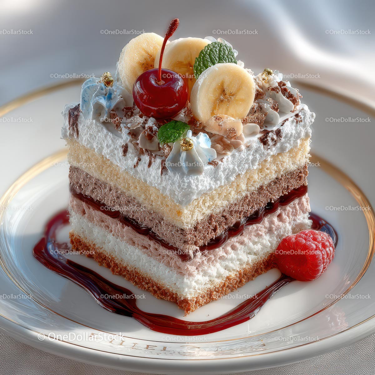 Gourmet Layered Cake with Fruits and Cream (31 Images)