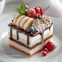 Chocolate Layer Cake with Fresh Berries and Cream