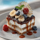 Gourmet Layered Cake with Banana and Berries