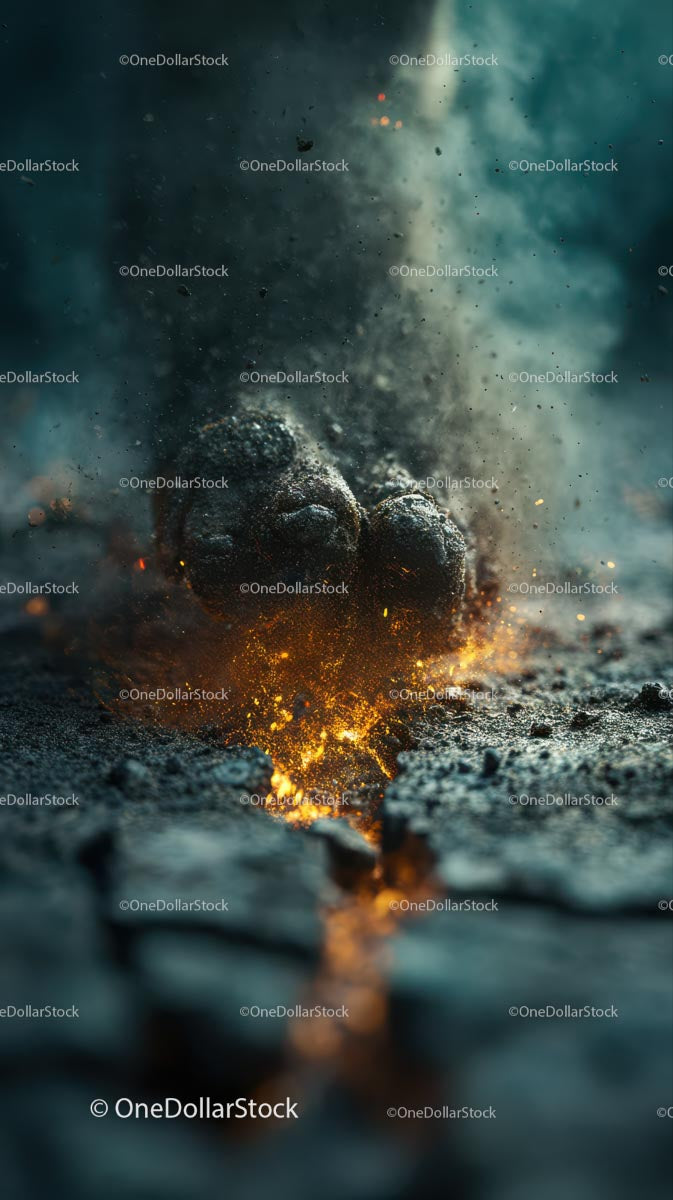 Giant Foot Stomping with Explosive Impact