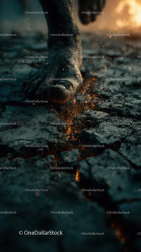 Giant Foot Stomping with Explosive Impact