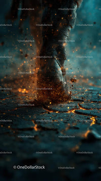 Giant Foot Stomping with Explosive Impact