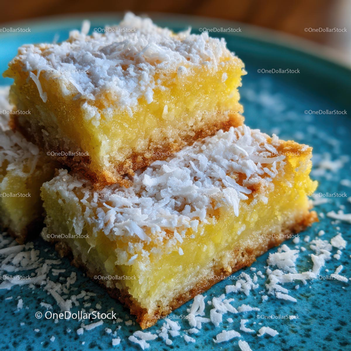 Coconut Lemon Bars with Flaky Topping