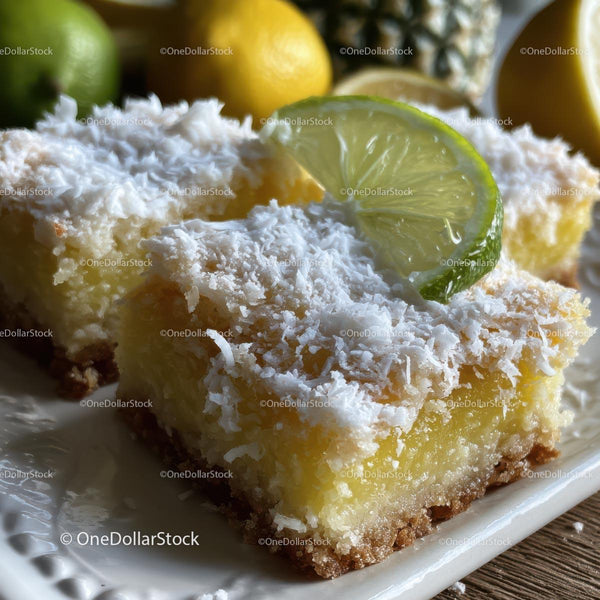 Lemon Tart with Coconut and Lime Garnish