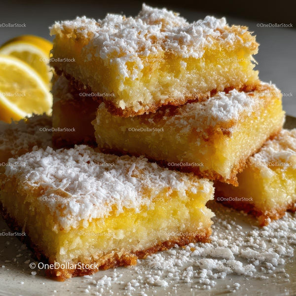 Homemade Lemon Bars with Powdered Sugar Topping