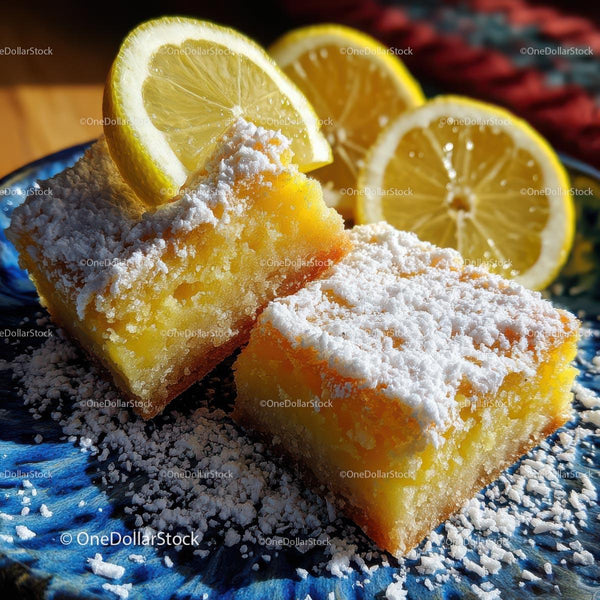 Lemon Bars with Fresh Citrus and Powdered Sugar
