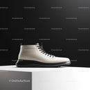 Stylish White Sneaker on Minimalist Black Background