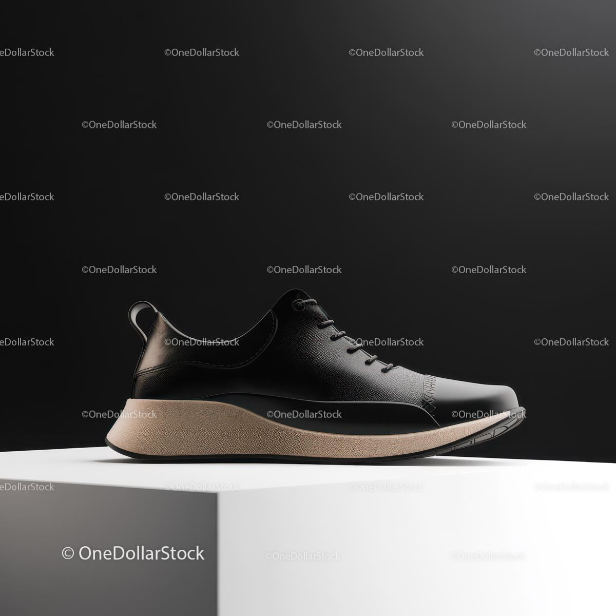 Black Modern Sneaker on Minimalist Platform