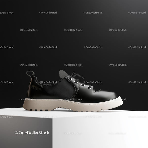 Sleek Black Shoe on White Platform