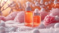 Elegant Perfume Bottles Amidst Romantic Floral Setting