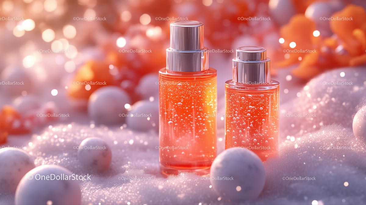 Elegant Perfume Bottles with Sparkling Orange Essence