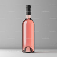 Rose Wine Bottle on a Minimalist Background
