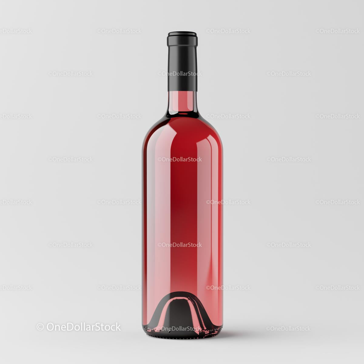 Elegant Red Wine Bottle on a Minimalistic Background