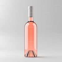 Elegant Pink Rosé Wine Bottle on White Background