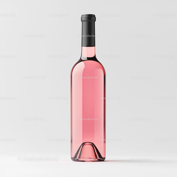 Elegant Pink Wine Bottle on Minimalist Background