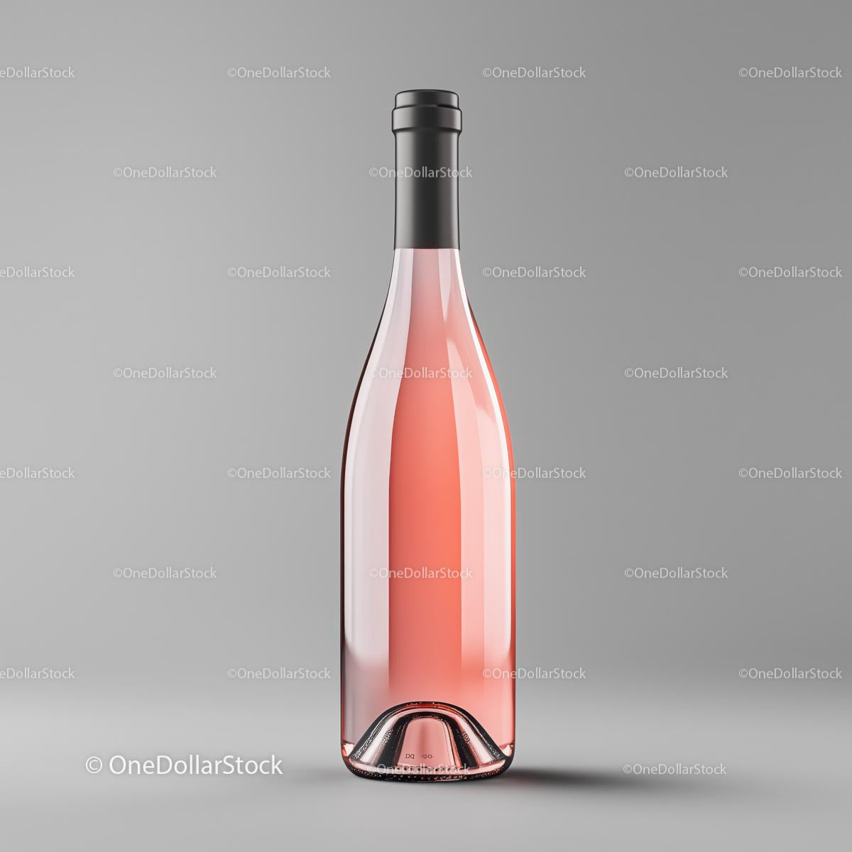 Elegant Rose Wine Bottle with Minimalist Design